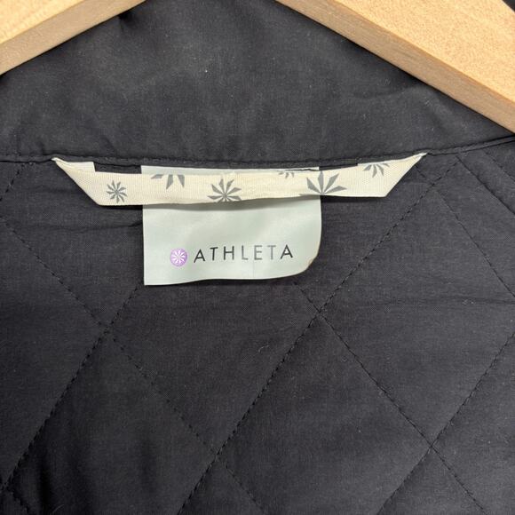 ATHLETA Jacket S Upside Quilted Full Zip Outdoor Athleisure Stretch Black - Picture 9 of 16